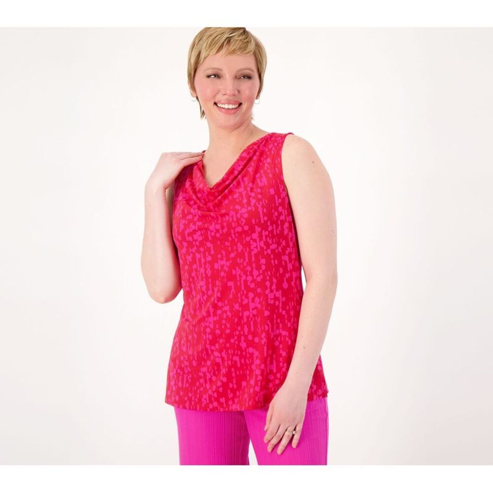 SUNNYLiFE Women's Top Sz XL Elements Printed Draped Front Multi-colored